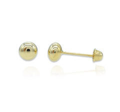 Broqueles Luneta 4mm. Oro 10k