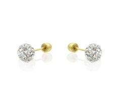 Broqueles Esfera Zirconias #4 4.5mm. Oro 10K