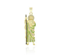 Dije San Judas Zirconias Blancas. Oro Laminado 18k
