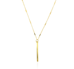 Collar Dije Barra Cadena Bolitas. Chapa De Oro 22K