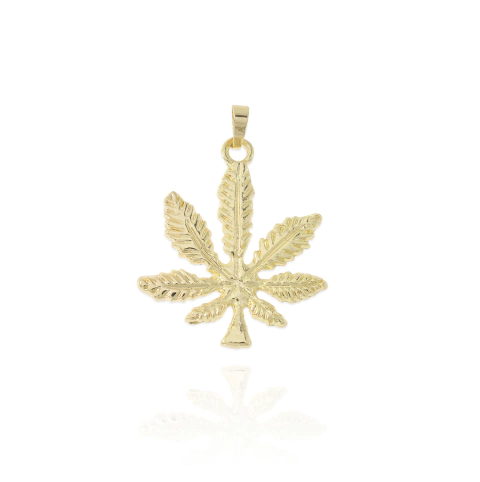 Dije Cannabis. Oro Laminado 18k