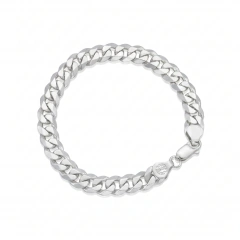 Pulso Barbado Liso 8mm. Plata 925