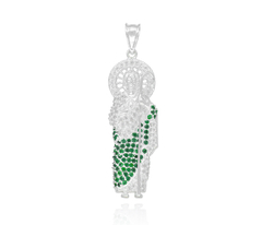 Dije San Judas Tadeo Iced Mediano. Plata Ley .925 - CATÁLOGO BLANCO