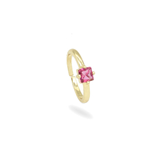 Anillo Solitario Ajustable Piedra Zirconia. Oro Laminado 18k - tienda en línea