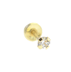 1Pza Broquel Zirconia 2mm. Oro 10K