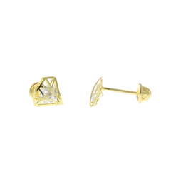 Broqueles Diamante Con Zirconia. Oro 10K - comprar en línea