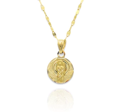 Collar Medalla San Judas Circular. Oro 10k