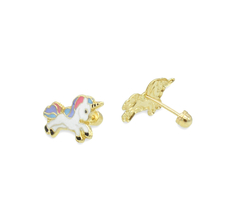 Broqueles Unicornio Completo Pony. Oro 10k - comprar en línea