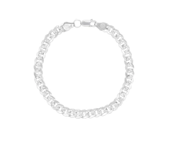 Pulso Barbado Diamantado 6mm. Plata .925