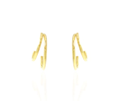 Arracadas Coquetas Doble. Chapa De Oro 22K