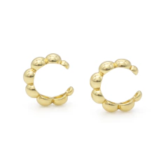 PAR SIMULADORES CON BOLITAS. ORO LAMINADO 18K - CATÁLOGO BLANCO