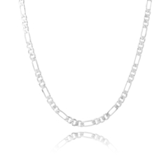 Cadena Fígaro 5mm Eslabón 3x1. Plata 0.925