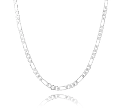 Cadena Fígaro 5mm Eslabón 3x1. Plata 0.925