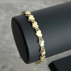 Pulsera corazones. Oro Laminado 18k - CATÁLOGO BLANCO