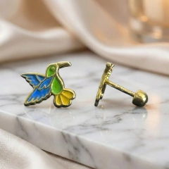 BROQUELES COLIBRI. ORO LAMINADO 18K - CATÁLOGO BLANCO