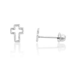 Broqueles Cruz Silueta. Plata 0.925 - comprar en línea