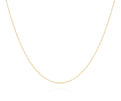 Cadena Fígaro 3x1 De 1mm. Chapa De Oro 22k