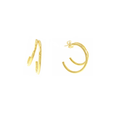 Arracadas Coquetas Doble. Chapa De Oro 22K - comprar en línea