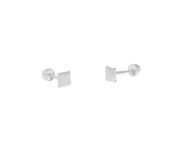 Broqueles Cuadrado Liso. Plata Ley .925 - comprar en línea