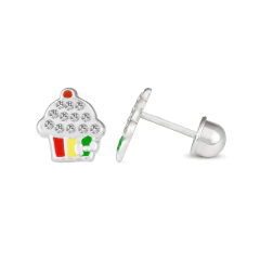 CUPCAKE ESMALTADO CON ZIRCONIAS. PLATA 925 en internet