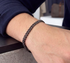 Pulso Barbado Mónaco FULL ICE con Zirconias Negras 5mm. Plata 0.925 Negra - comprar en línea