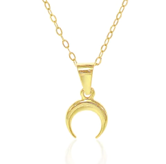 Collar Dije Cuerno. Chapa De Oro 22K