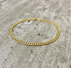 Pulso Barbado Cubano 3.5mm. Oro Hueco 10k en internet