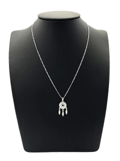 COLLAR DIJE ATRAPA SUEÑOS CON ZIRCONIAS. PLATA 0.925