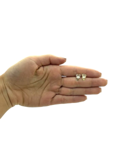 BROQUELES NIÑA 3D CON ZIRCONIA. ORO 10K en internet