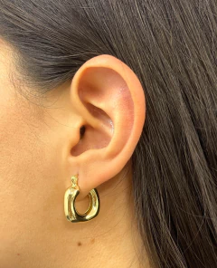 Arracada Chunky Cuadrada Chica. Oro Laminado 18k - comprar en línea