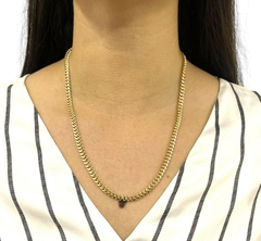 Cadena barbada 5mm premium con zirconias en broche. Oro Laminado 18k en internet