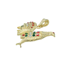 Dije Gallo Zirconias México. Oro Laminado 18k - comprar en línea