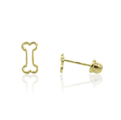Broqueles Silueta Hueso. Oro 10K - comprar en línea