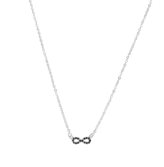 Collar De Infinito Zirconias Negro. Plata Ley .925 - comprar en línea