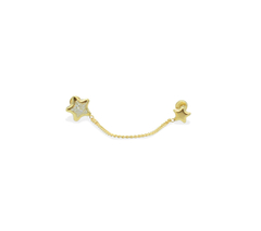 Broquel Doble Estrella Con Zirconia. Oro 10k - comprar en línea