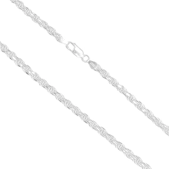 Cadena torsal de 4mm. Plata Italiana 0.925 en internet