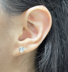 Broquel Corazón Bisel Diamantado 7mm. Oro 10K en internet