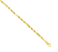 Pulso Torsal Fígaro 3mm. Oro Hueco 10k en internet