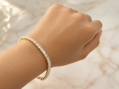 Pulsera Tenis Con Zirconias 5mm. Oro Laminado 18K - comprar en línea