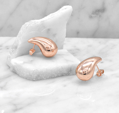 Pendientes Gota De Agua. Oro Laminado 18k Rosa - CATÁLOGO BLANCO