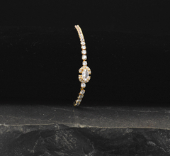 Pulsera Ajustable Con Piedra. Oro Laminado 18k en internet
