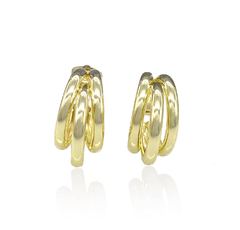 ARETES ARRACADA TRIPLE 20MM. ORO LAMINADO 18K en internet