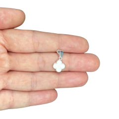 DIJE TREBOL ESMALTE. PLATA 925 - CATÁLOGO BLANCO