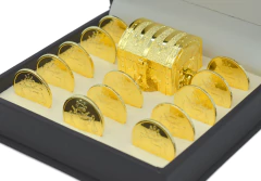 Juego Arras Matrimoniales Peseta Beige. Oro Laminado 14k - comprar en línea