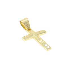 Dije De Cruz Crucifijo Zirconia. Oro Laminado 18k - comprar en línea
