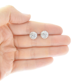 Broqueles Bola De Fuego Con Zirconia Incrustadas 9mm. Plata Ley .925 - comprar en línea