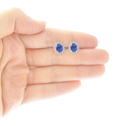Broqueles Lady Di De Óvalo Con Zirconias. Plata Ley .925 - comprar en línea