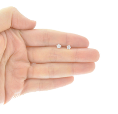 Broqueles Zirconia Forma De Estrella 4mm. Plata Ley .925 - comprar en línea