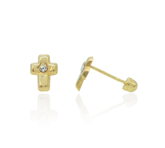 Broqueles Eruz Lisa Con Zirconia. Oro 10k