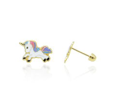 Broqueles Unicornio Completo Pony. Oro 10k en internet